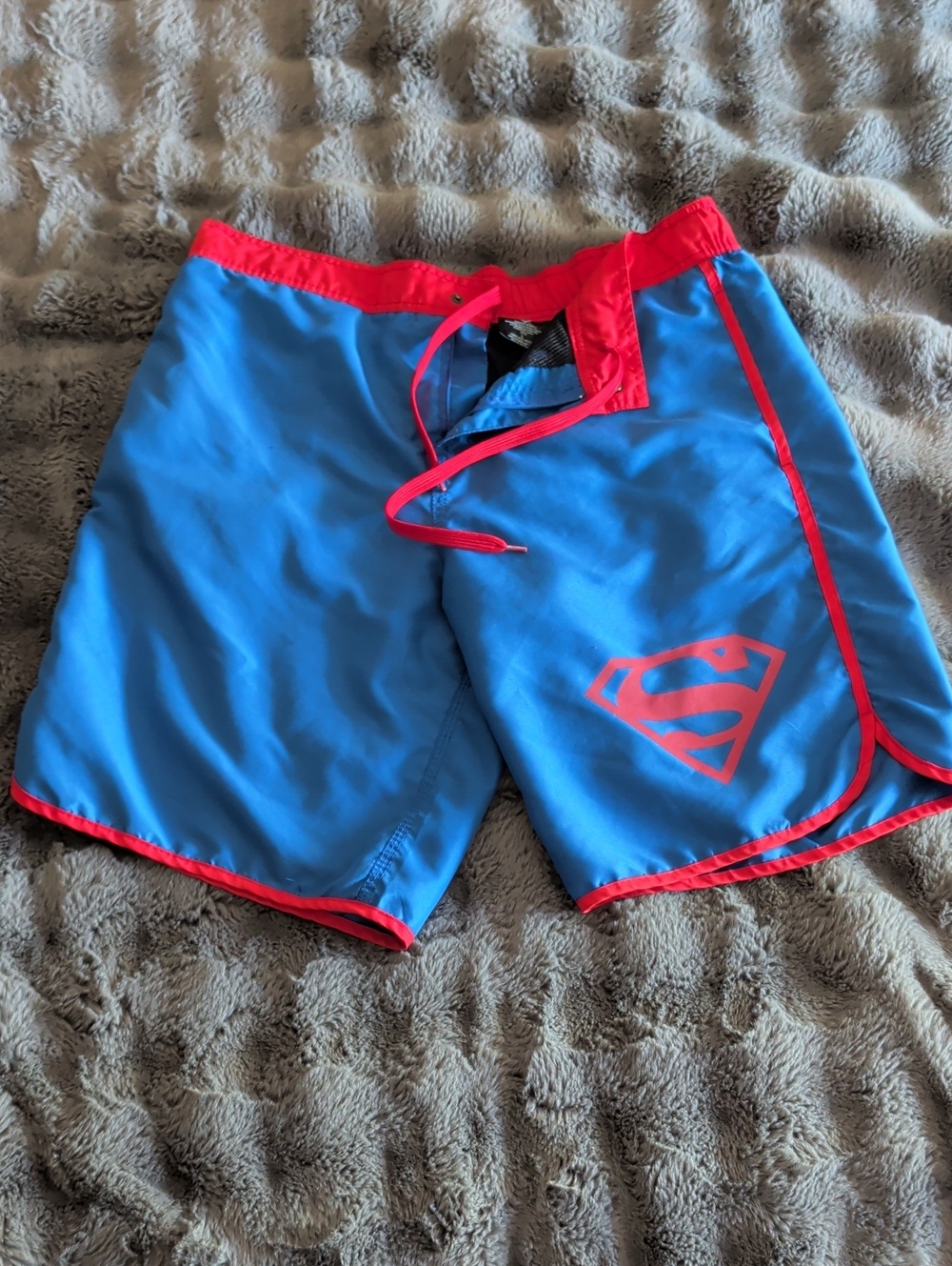 DC Comics Red and Blue Superman Swim Trunks